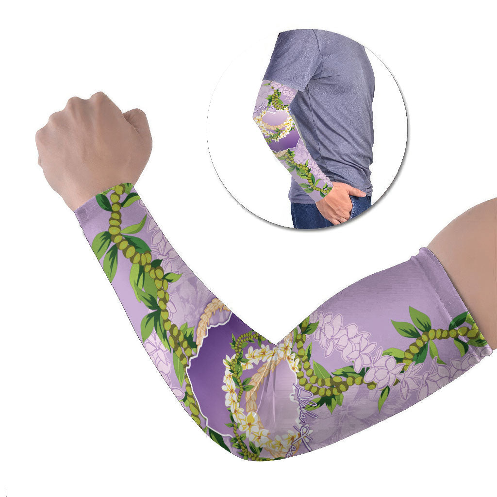Hawaii Kauai Island Flowers Lei Arm Sleeves Mokihana Lei LT7 Set of 2 Lavender - Polynesian Pride