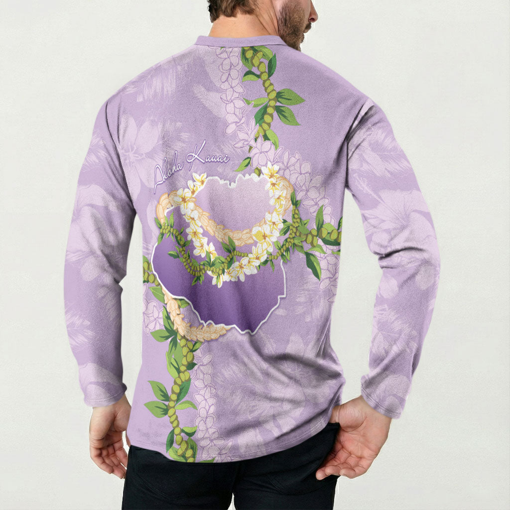 Hawaii Kauai Island Flowers Lei Button Sweatshirt Mokihana Lei