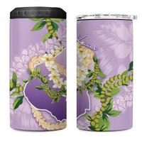 Hawaii Kauai Island Flowers Lei 4 in 1 Can Cooler Tumbler Mokihana Lei LT7 One Size: 16 oz Lavender - Polynesian Pride