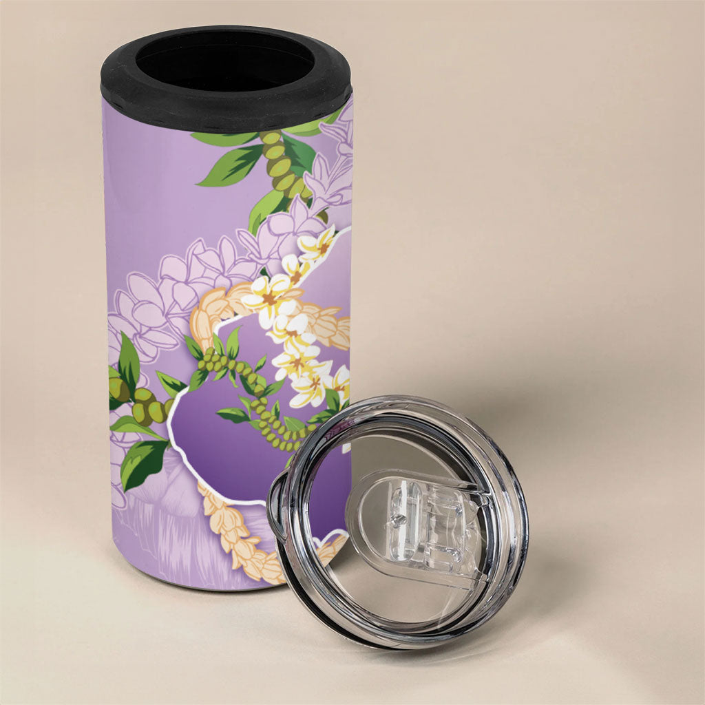 Hawaii Kauai Island Flowers Lei 4 in 1 Can Cooler Tumbler Mokihana Lei LT7 - Polynesian Pride