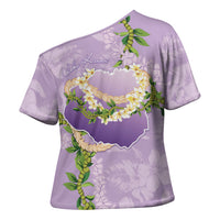 Hawaii Kauai Island Flowers Lei Cross Shoulder Shirt Mokihana Lei