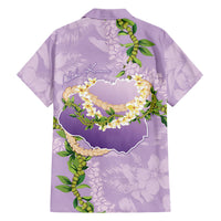 Hawaii Kauai Island Flowers Lei Family Matching Off Shoulder Short Dress and Hawaiian Shirt Mokihana Lei LT7 - Polynesian Pride