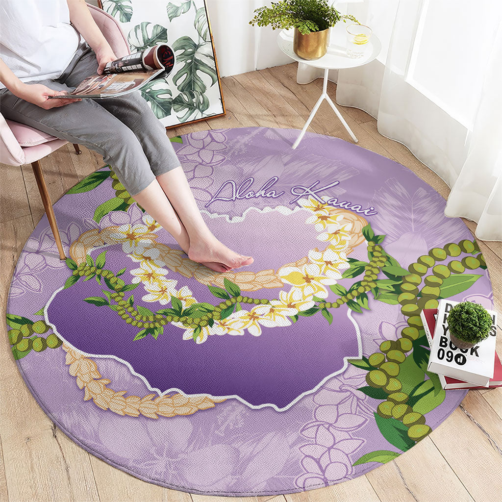 Hawaii Kauai Island Flowers Lei Round Carpet Mokihana Lei