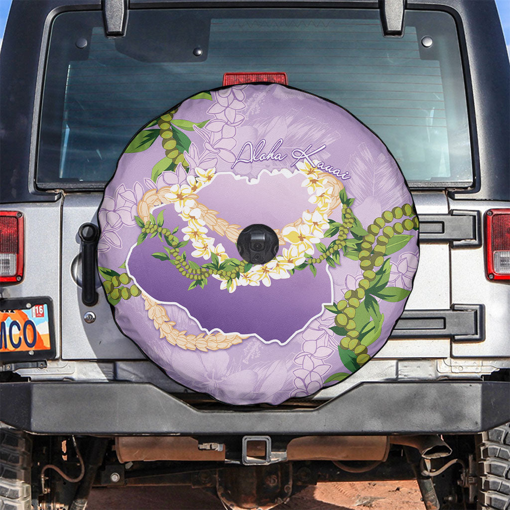Hawaii Kauai Island Flowers Lei Spare Tire Cover Mokihana Lei LT7 Lavender - Polynesian Pride
