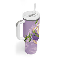 Hawaii Kauai Island Flowers Lei Tumbler With Handle Mokihana Lei