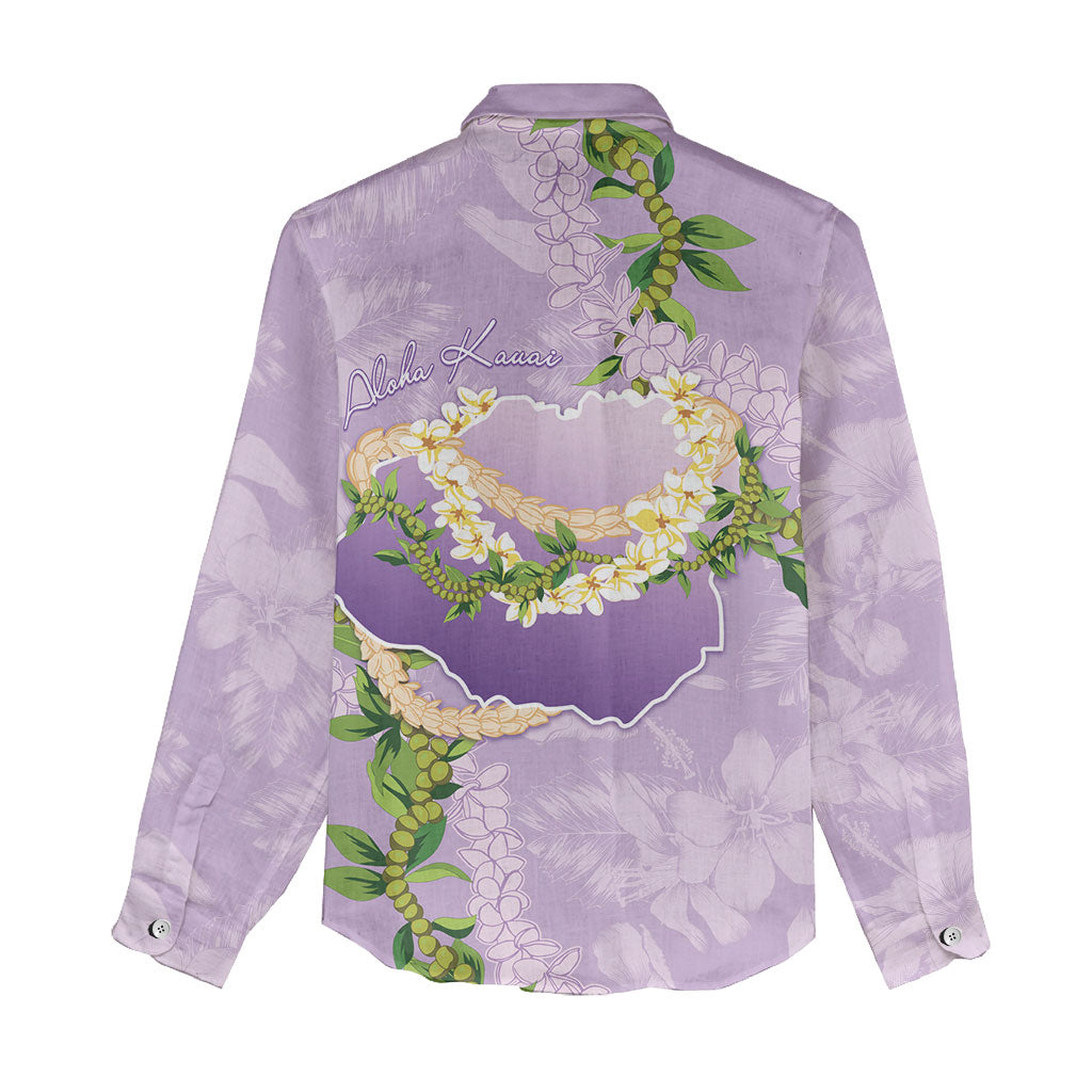 Hawaii Kauai Island Flowers Lei Women Casual Shirt Mokihana Lei LT7 - Polynesian Pride