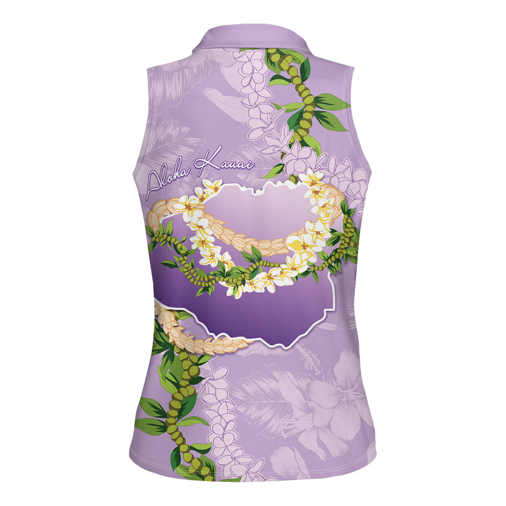 Hawaii Kauai Island Flowers Lei Women Sleeveless Polo Shirt Mokihana Lei LT7 - Polynesian Pride