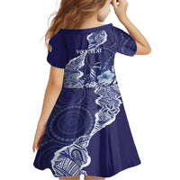 Fiji Queen Victoria School Personalised Family Matching Long Sleeve Bodycon Dress and Hawaiian Shirt Masi Tapa Torn Style LT7 - Polynesian Pride