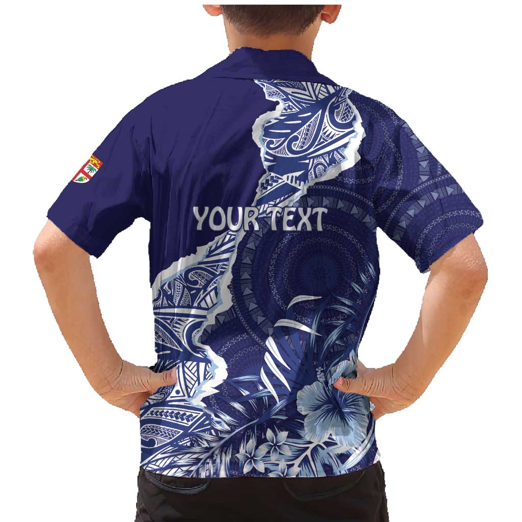Fiji Queen Victoria School Personalised Family Matching Mermaid Dress and Hawaiian Shirt Masi Tapa Torn Style LT7 - Polynesian Pride