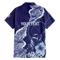 Fiji Queen Victoria School Personalised Family Matching Off Shoulder Maxi Dress and Hawaiian Shirt Masi Tapa Torn Style LT7 - Polynesian Pride