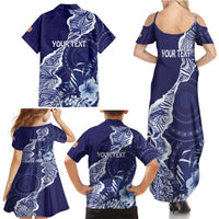 Fiji Queen Victoria School Personalised Family Matching Summer Maxi Dress and Hawaiian Shirt Masi Tapa Torn Style LT7 - Polynesian Pride