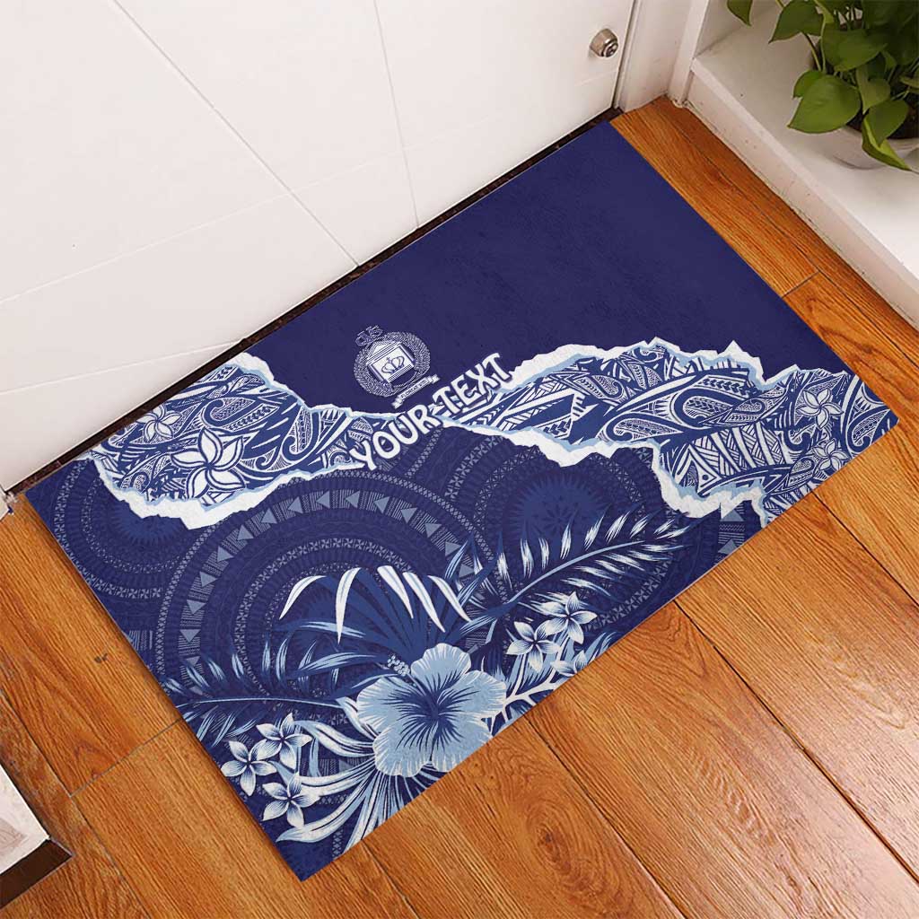 Fiji Queen Victoria School Personalised Rubber Doormat Masi Tapa Torn Style