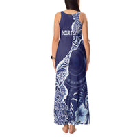 Fiji Queen Victoria School Personalised Tank Maxi Dress Masi Tapa Torn Style