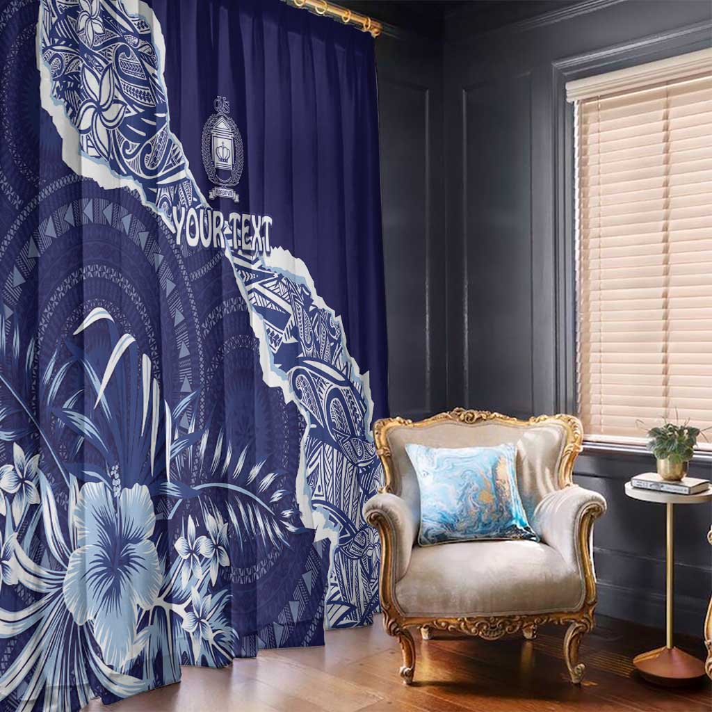 Fiji Queen Victoria School Personalised Window Curtain Masi Tapa Torn Style LT7 - Polynesian Pride