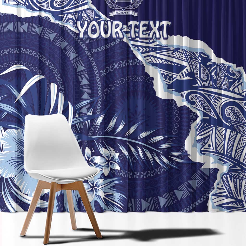 Fiji Queen Victoria School Personalised Window Curtain Masi Tapa Torn Style LT7 - Polynesian Pride