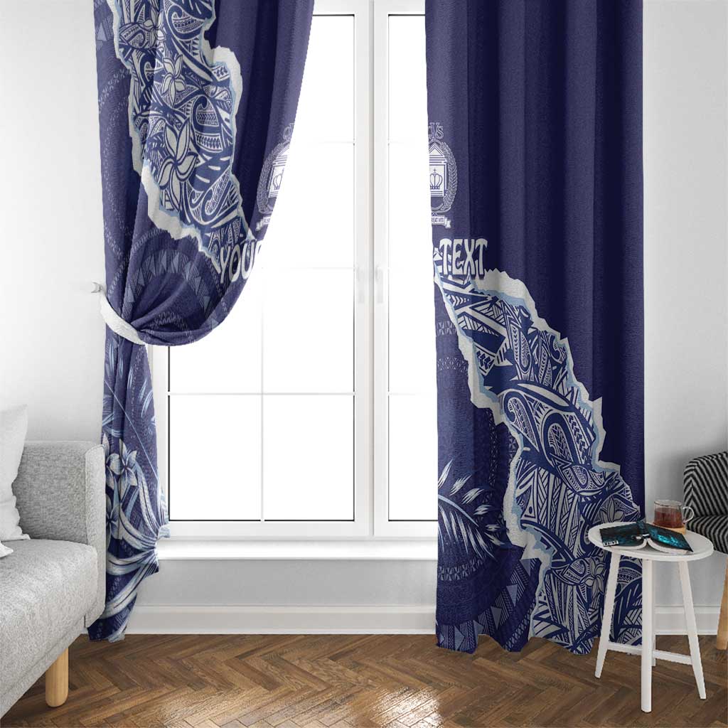 Fiji Queen Victoria School Personalised Window Curtain Masi Tapa Torn Style LT7 - Polynesian Pride