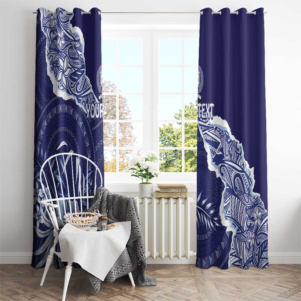 Fiji Queen Victoria School Personalised Window Curtain Masi Tapa Torn Style LT7 - Polynesian Pride