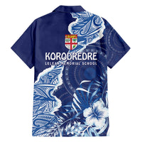Fiji Lelean Memorial School Personalised Family Matching Off Shoulder Short Dress and Hawaiian Shirt Korodredre Davuilevu Masi Mix Style LT7 - Polynesian Pride