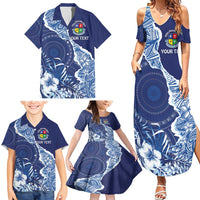 Fiji Lelean Memorial School Personalised Family Matching Summer Maxi Dress and Hawaiian Shirt Korodredre Davuilevu Masi Mix Style LT7 - Polynesian Pride