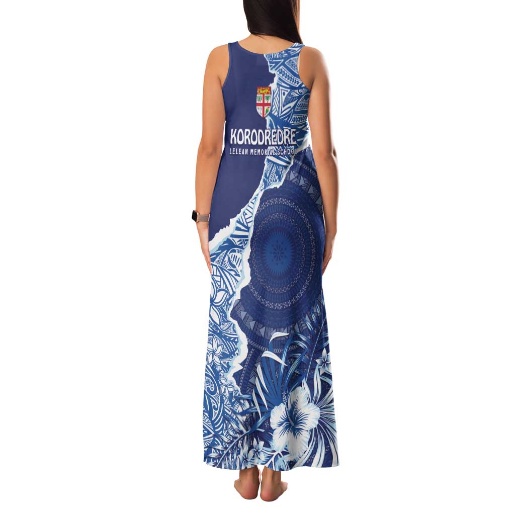 Fiji Lelean Memorial School Personalised Family Matching Tank Maxi Dress and Hawaiian Shirt Korodredre Davuilevu Masi Mix Style LT7 - Polynesian Pride