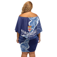 Fiji Lelean Memorial School Personalised Off Shoulder Short Dress Korodredre Davuilevu Masi Mix Style