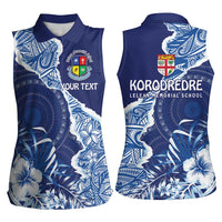 Fiji Lelean Memorial School Personalised Women Sleeveless Polo Shirt Korodredre Davuilevu Masi Mix Style LT7 - Polynesian Pride