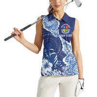 Fiji Lelean Memorial School Personalised Women Sleeveless Polo Shirt Korodredre Davuilevu Masi Mix Style LT7 - Polynesian Pride