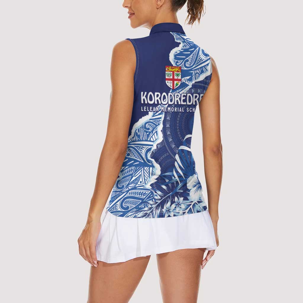 Fiji Lelean Memorial School Personalised Women Sleeveless Polo Shirt Korodredre Davuilevu Masi Mix Style LT7 - Polynesian Pride