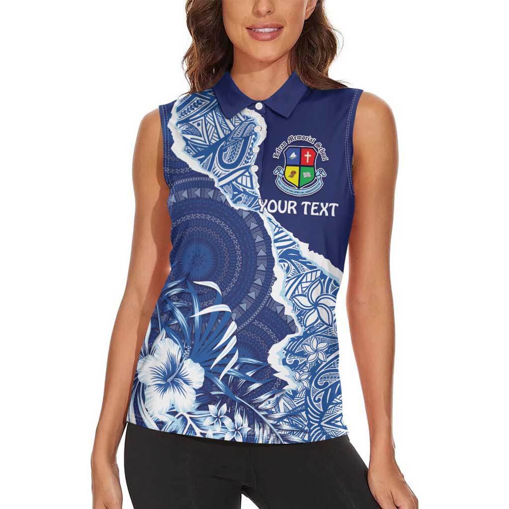 Fiji Lelean Memorial School Personalised Women Sleeveless Polo Shirt Korodredre Davuilevu Masi Mix Style LT7 - Polynesian Pride