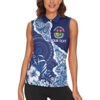 Fiji Lelean Memorial School Personalised Women Sleeveless Polo Shirt Korodredre Davuilevu Masi Mix Style LT7 - Polynesian Pride