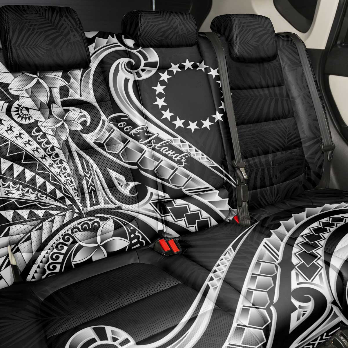 Kia Orana Cook Islands Back Car Seat Cover Kerekere Plumeria Tropical Waves LT7 - Polynesian Pride
