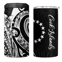 Kia Orana Cook Islands 4 in 1 Can Cooler Tumbler Kerekere Plumeria Tropical Waves LT7 One Size: 16 oz Black - Polynesian Pride