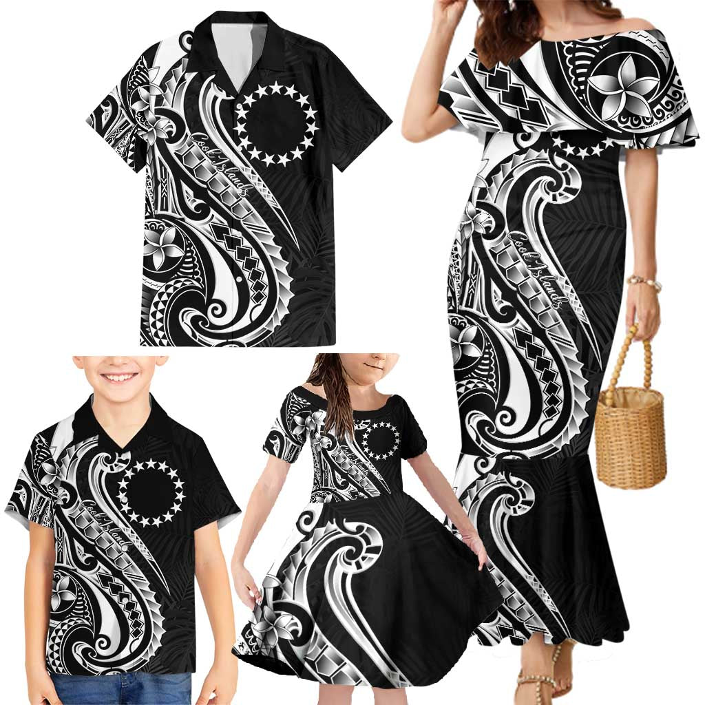 Kia Orana Cook Islands Family Matching Mermaid Dress and Hawaiian Shirt Kerekere Plumeria Tropical Waves LT7 - Polynesian Pride