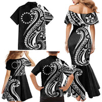 Kia Orana Cook Islands Family Matching Mermaid Dress and Hawaiian Shirt Kerekere Plumeria Tropical Waves LT7 - Polynesian Pride