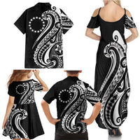 Kia Orana Cook Islands Family Matching Summer Maxi Dress and Hawaiian Shirt Kerekere Plumeria Tropical Waves LT7 - Polynesian Pride