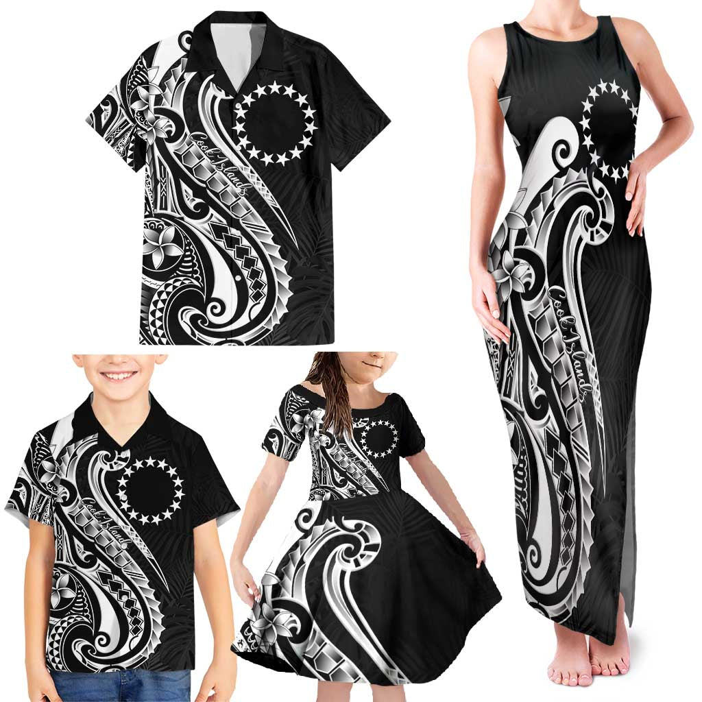 Kia Orana Cook Islands Family Matching Tank Maxi Dress and Hawaiian Shirt Kerekere Plumeria Tropical Waves LT7 - Polynesian Pride