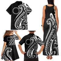 Kia Orana Cook Islands Family Matching Tank Maxi Dress and Hawaiian Shirt Kerekere Plumeria Tropical Waves LT7 - Polynesian Pride