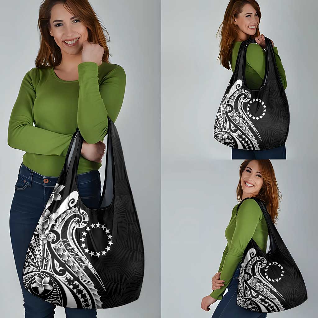 Kia Orana Cook Islands Grocery Bag Kerekere Plumeria Tropical Waves - Polynesian Pride