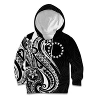Kia Orana Cook Islands Kid Hoodie Kerekere Plumeria Tropical Waves LT7 Hoodie Black - Polynesian Pride