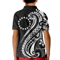 Kia Orana Cook Islands Kid Polo Shirt Kerekere Plumeria Tropical Waves LT7 - Polynesian Pride