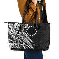 Kia Orana Cook Islands Leather Tote Bag Kerekere Plumeria Tropical Waves LT7 - Polynesian Pride
