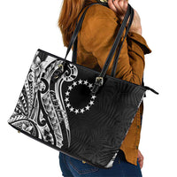 Kia Orana Cook Islands Leather Tote Bag Kerekere Plumeria Tropical Waves LT7 - Polynesian Pride