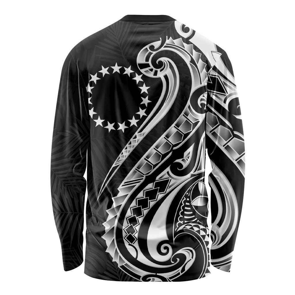 Kia Orana Cook Islands Long Sleeve Shirt Kerekere Plumeria Tropical Waves LT7 - Polynesian Pride