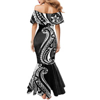 Kia Orana Cook Islands Mermaid Dress Kerekere Plumeria Tropical Waves LT7 - Polynesian Pride