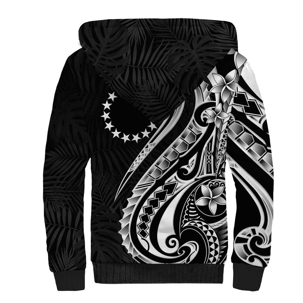 Kia Orana Cook Islands Sherpa Hoodie Kerekere Plumeria Tropical Waves LT7 - Polynesian Pride
