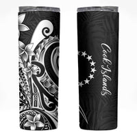 Kia Orana Cook Islands Skinny Tumbler Kerekere Plumeria Tropical Waves LT7 Black - Polynesian Pride