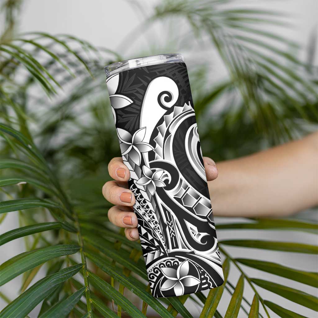 Kia Orana Cook Islands Skinny Tumbler Kerekere Plumeria Tropical Waves LT7 - Polynesian Pride