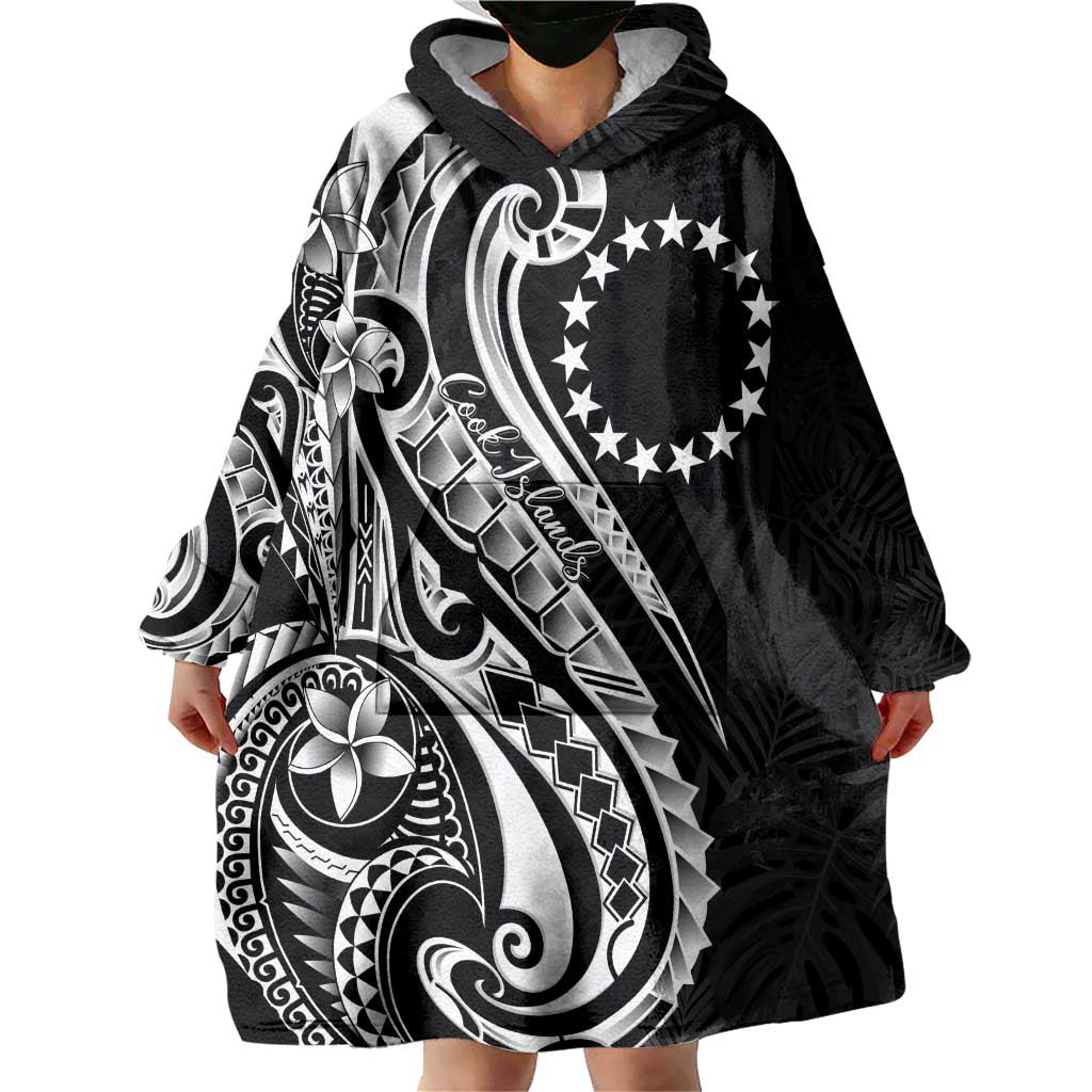 Kia Orana Cook Islands Wearable Blanket Hoodie Kerekere Plumeria Tropical Waves LT7 - Polynesian Pride