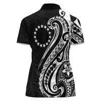 Kia Orana Cook Islands Women Polo Shirt Kerekere Plumeria Tropical Waves - Polynesian Pride