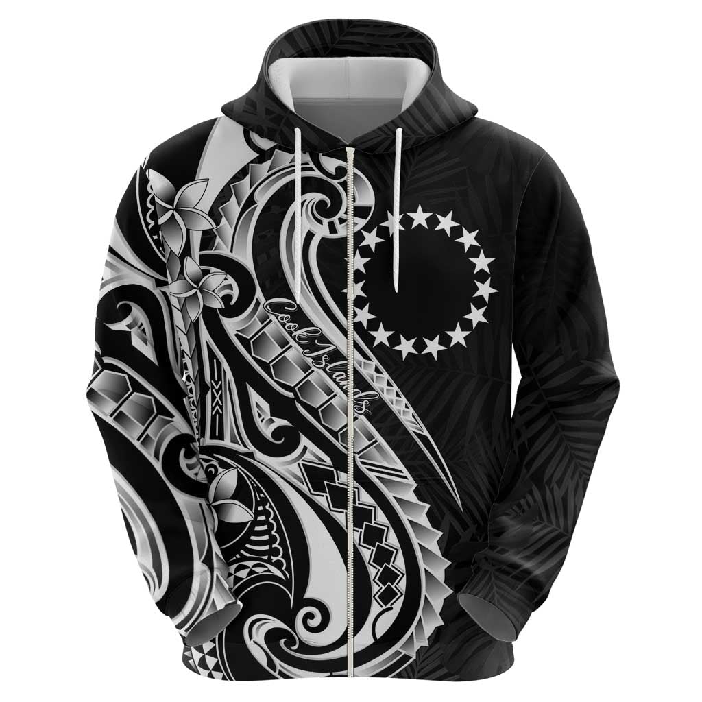 Kia Orana Cook Islands Zip Hoodie Kerekere Plumeria Tropical Waves LT7 - Polynesian Pride
